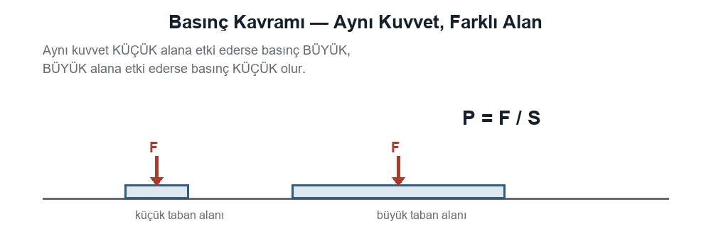 Basınç Kavramı, Katılarda Basınç ve Basınç Kuvveti