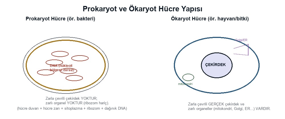 Hücre Teorisi, Prokaryot ve Ökaryot Hücre Yapısı