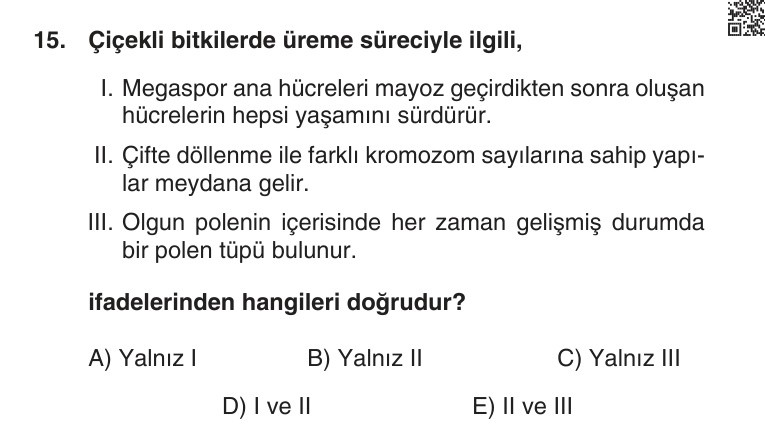 Gerçek Sınav Sorusu