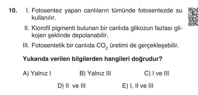 Gerçek Sınav Sorusu