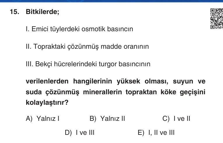 Gerçek Sınav Sorusu