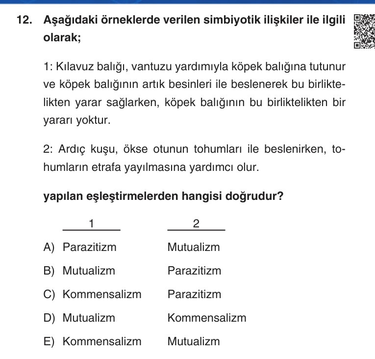 Gerçek Sınav Sorusu