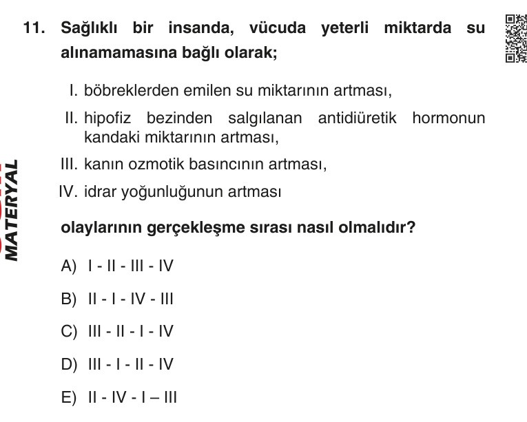 Gerçek Sınav Sorusu