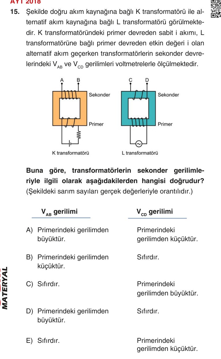 Gerçek Sınav Sorusu