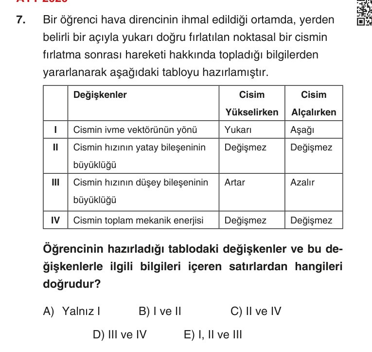 Gerçek Sınav Sorusu