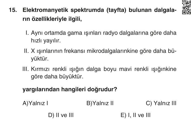 Gerçek Sınav Sorusu
