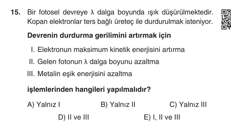 Gerçek Sınav Sorusu
