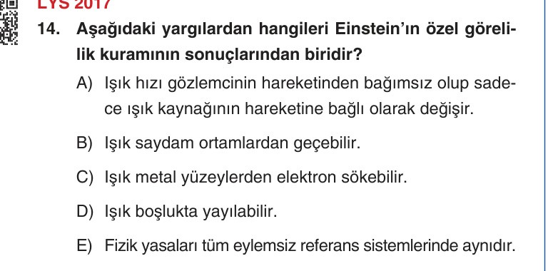 Gerçek Sınav Sorusu