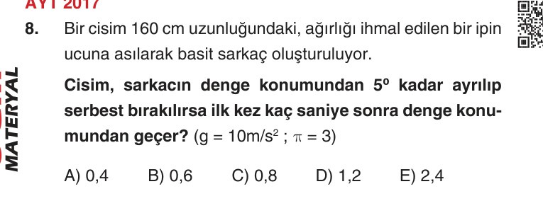 Gerçek Sınav Sorusu