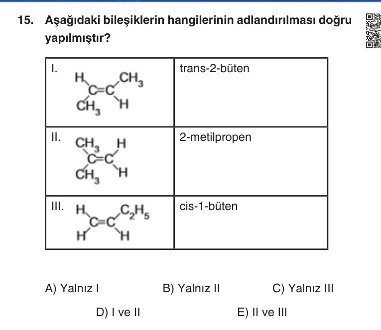Gerçek Sınav Sorusu