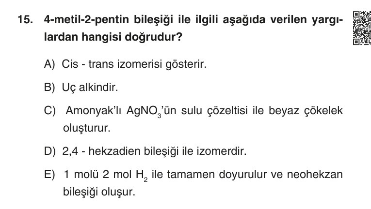 Gerçek Sınav Sorusu