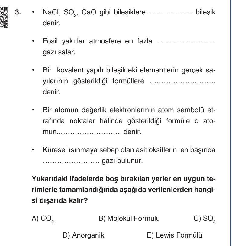 Gerçek Sınav Sorusu
