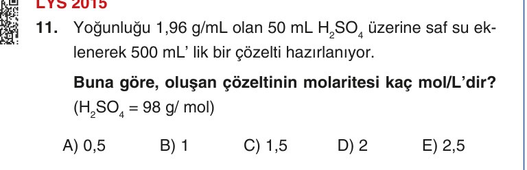 Gerçek Sınav Sorusu