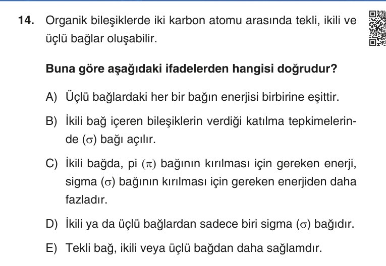 Gerçek Sınav Sorusu