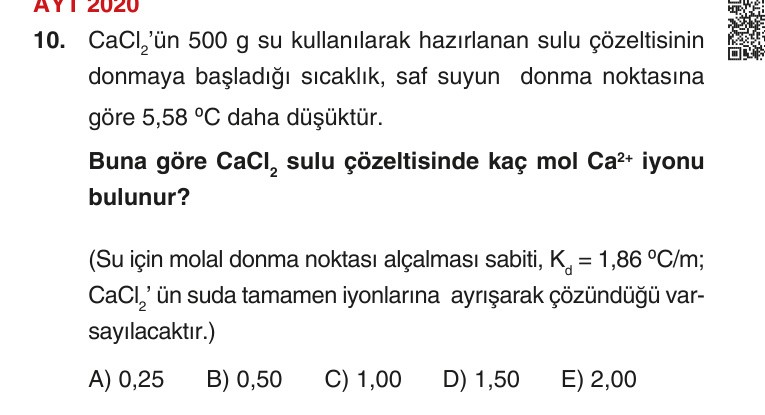 Gerçek Sınav Sorusu