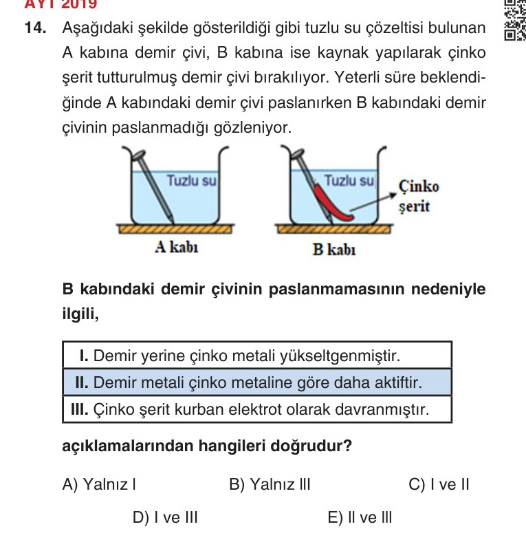 Gerçek Sınav Sorusu