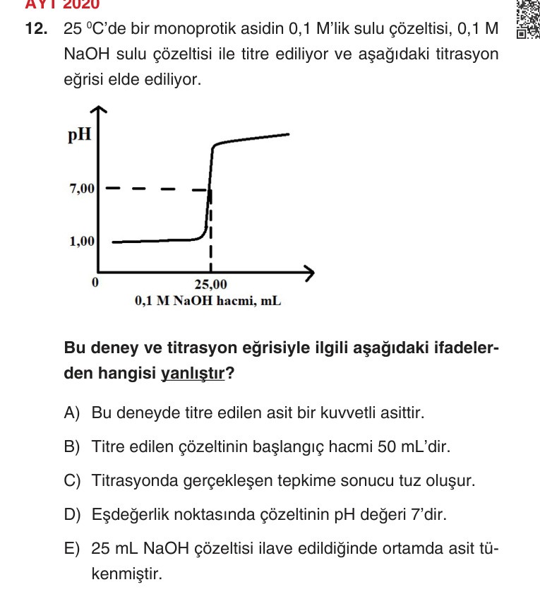 Gerçek Sınav Sorusu