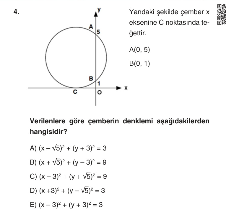 Gerçek Sınav Sorusu