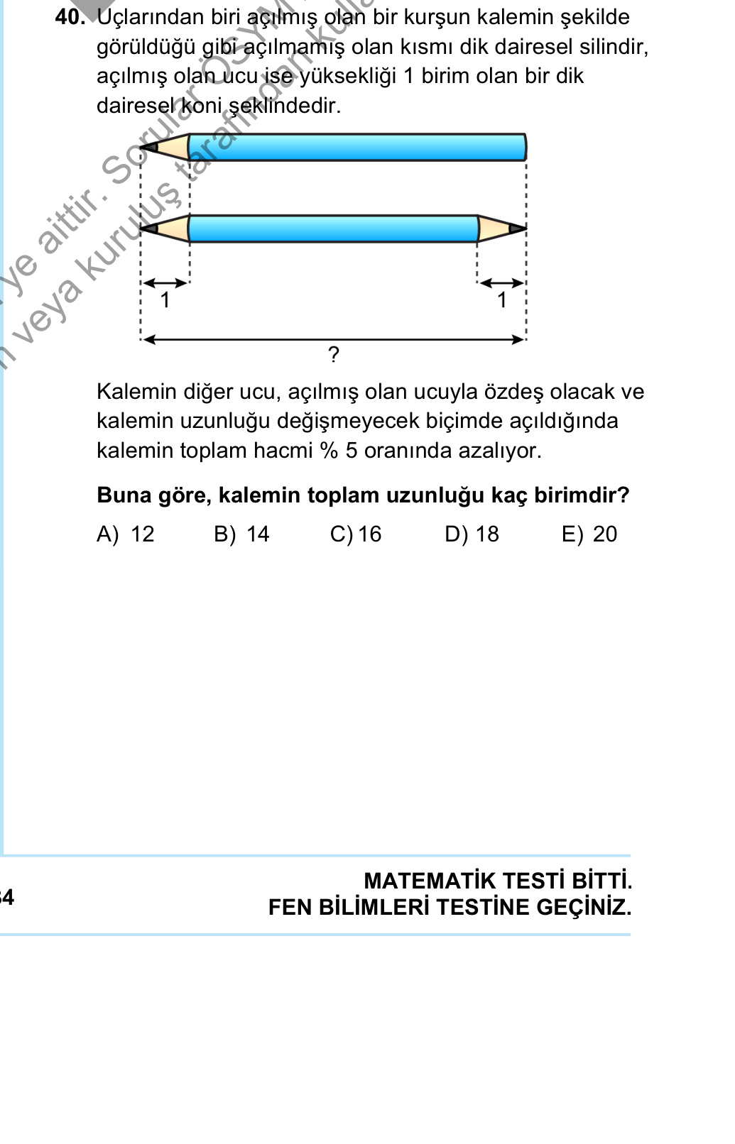 Gerçek Sınav Sorusu