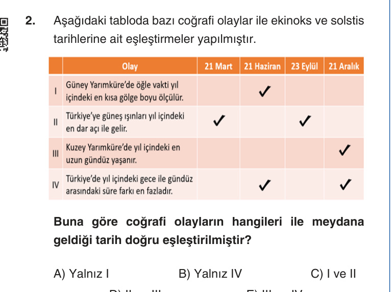 Gerçek Sınav Sorusu