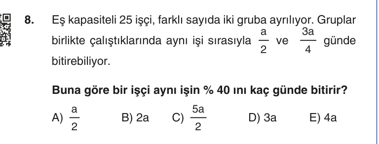 Gerçek Sınav Sorusu