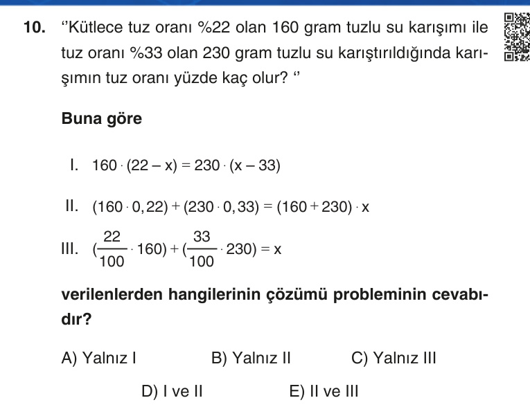 Gerçek Sınav Sorusu