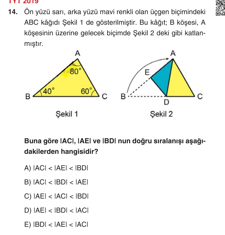Gerçek Sınav Sorusu