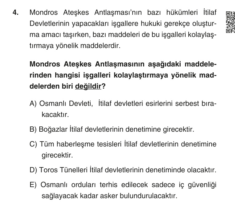 Gerçek Sınav Sorusu