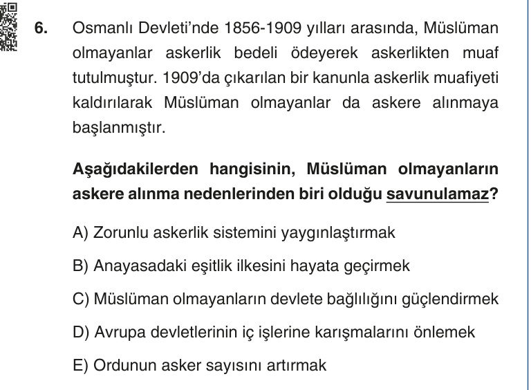 Gerçek Sınav Sorusu