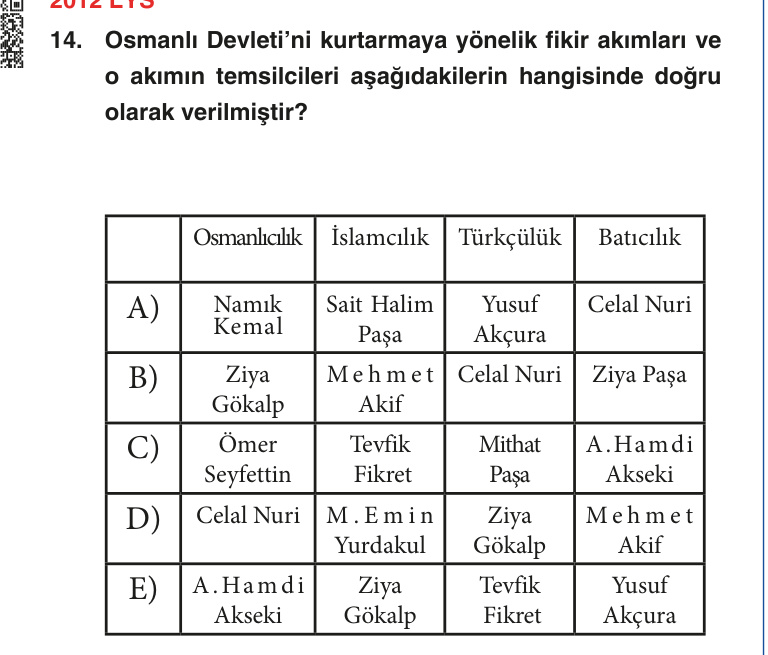 Gerçek Sınav Sorusu