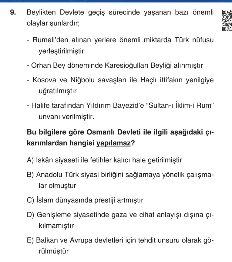 Gerçek Sınav Sorusu