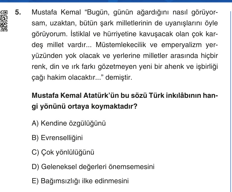 Gerçek Sınav Sorusu