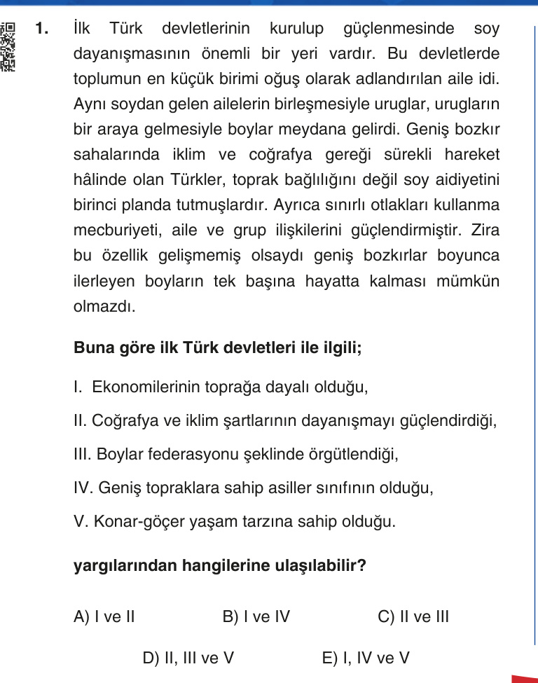 Gerçek Sınav Sorusu