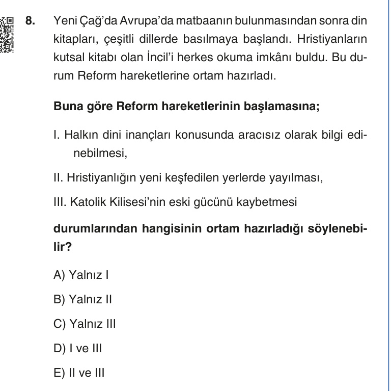 Gerçek Sınav Sorusu