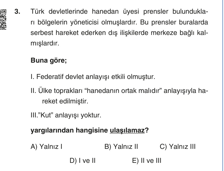 Gerçek Sınav Sorusu