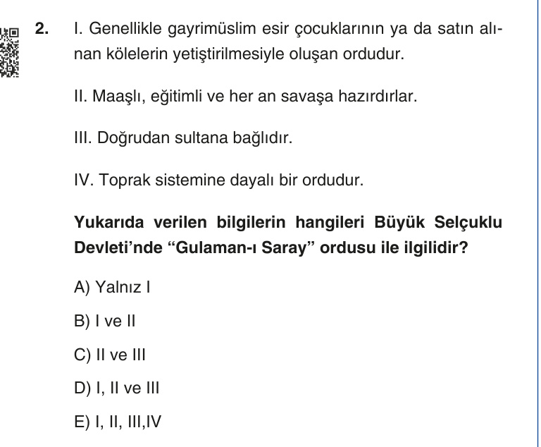 Gerçek Sınav Sorusu