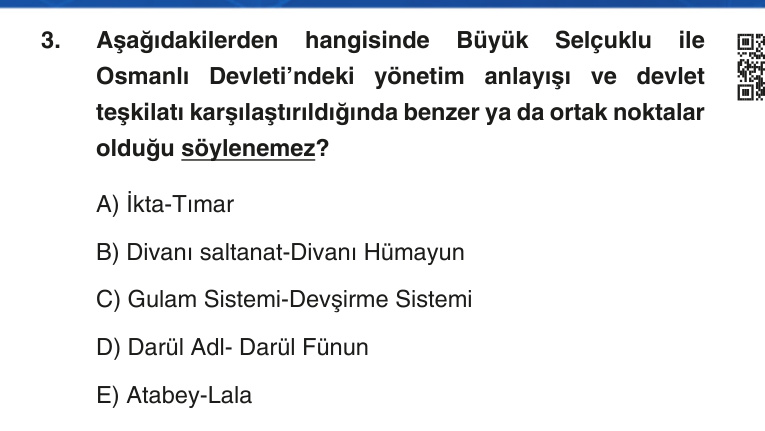 Gerçek Sınav Sorusu