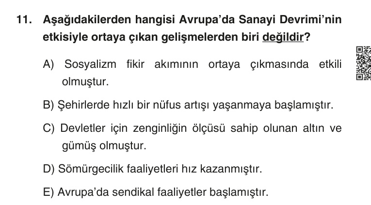 Gerçek Sınav Sorusu