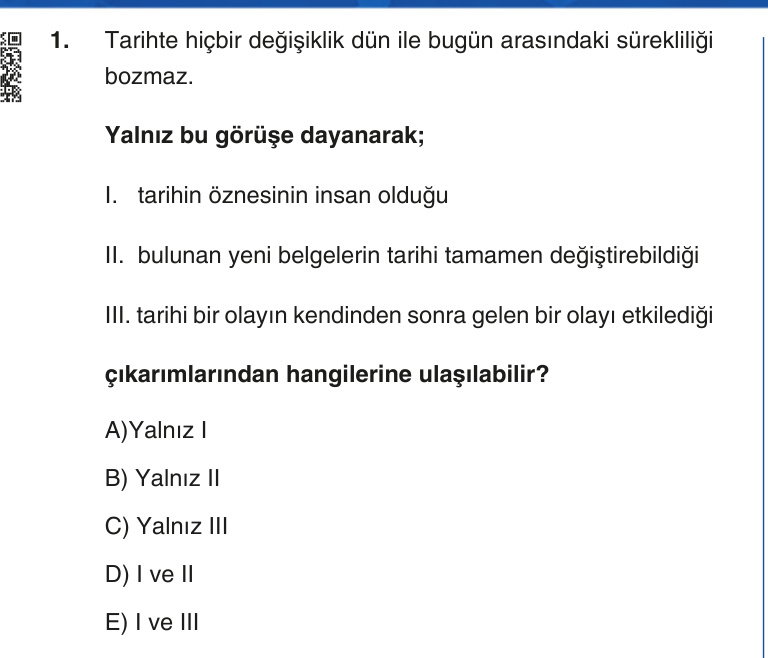 Gerçek Sınav Sorusu
