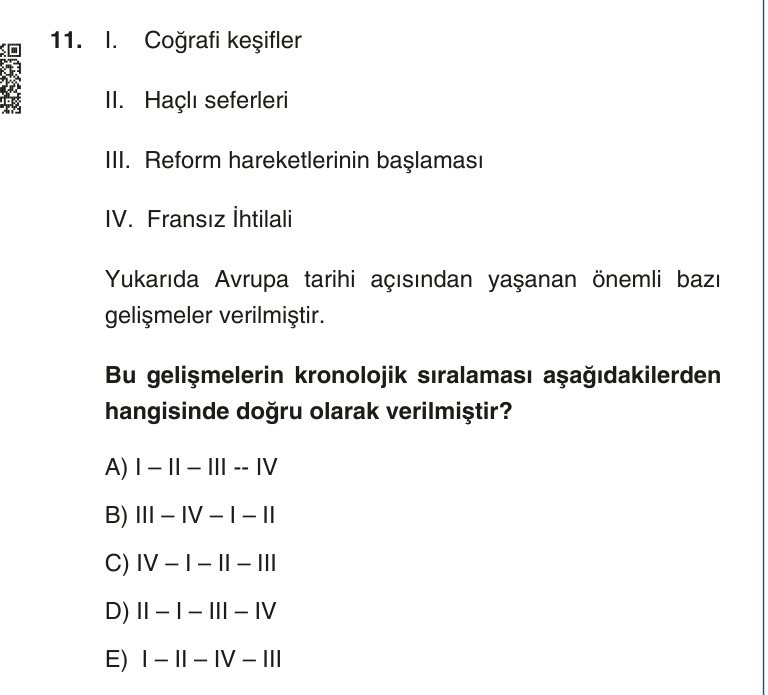 Gerçek Sınav Sorusu