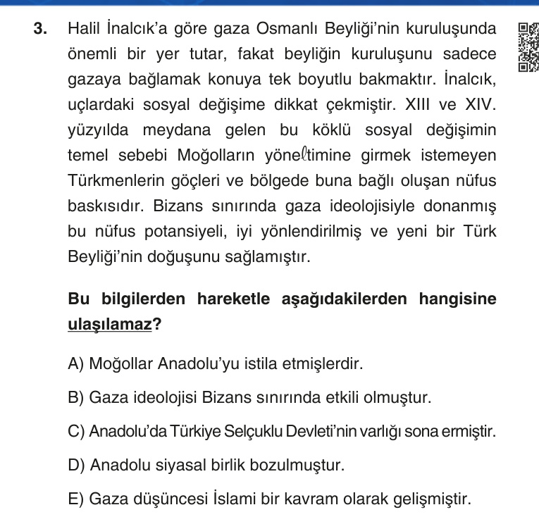 Gerçek Sınav Sorusu