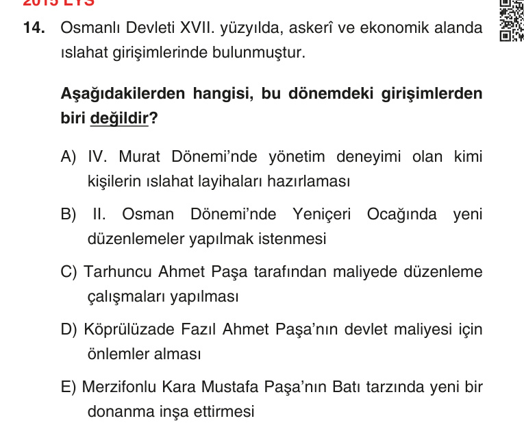 Gerçek Sınav Sorusu