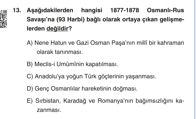 Gerçek Sınav Sorusu