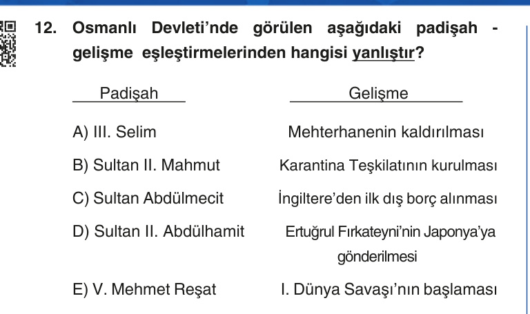 Gerçek Sınav Sorusu
