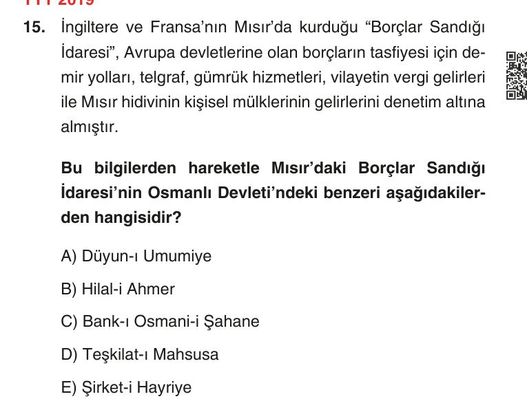 Gerçek Sınav Sorusu