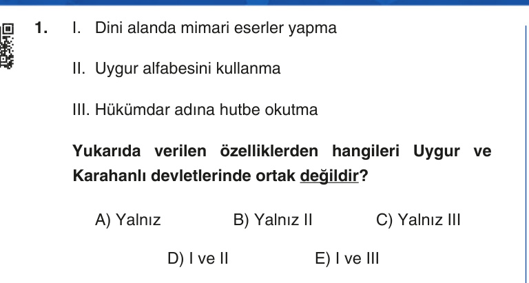 Gerçek Sınav Sorusu
