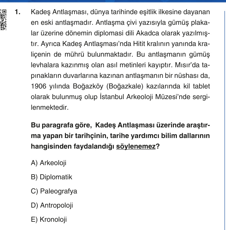 Gerçek Sınav Sorusu