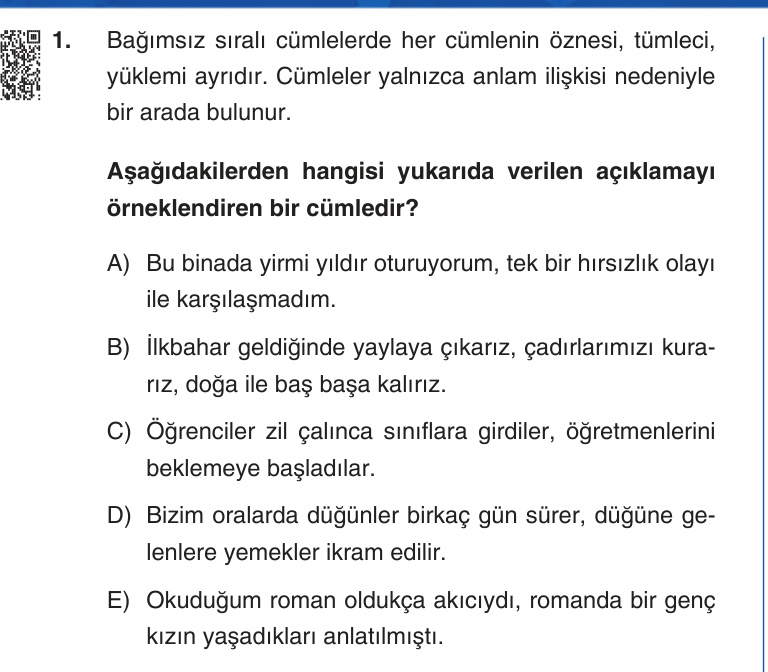 Gerçek Sınav Sorusu
