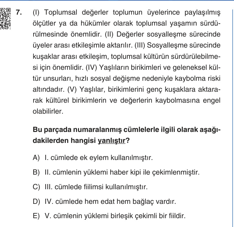 Gerçek Sınav Sorusu