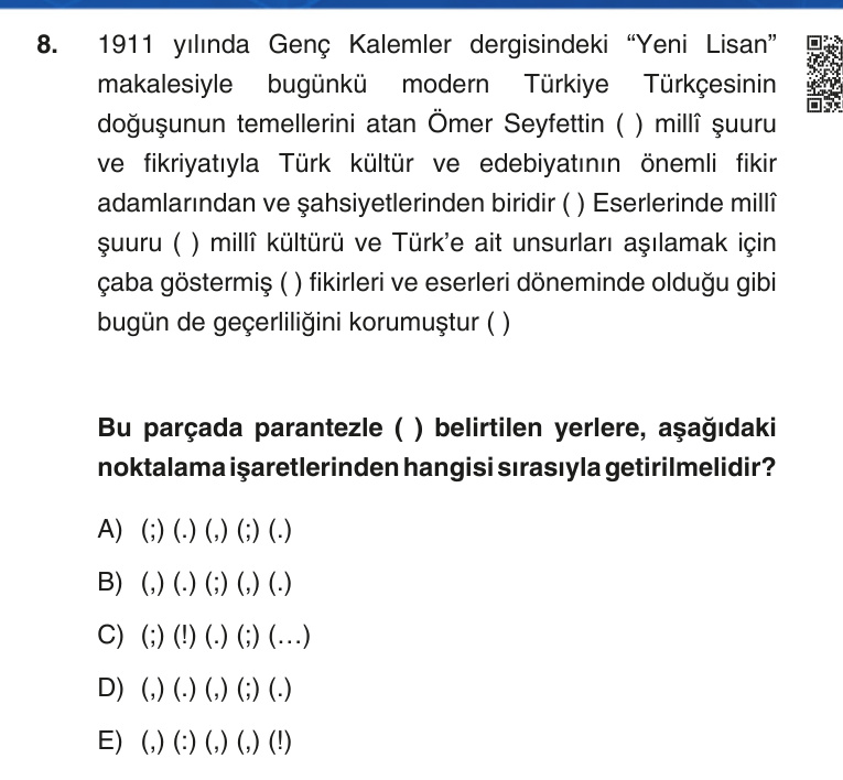 Gerçek Sınav Sorusu